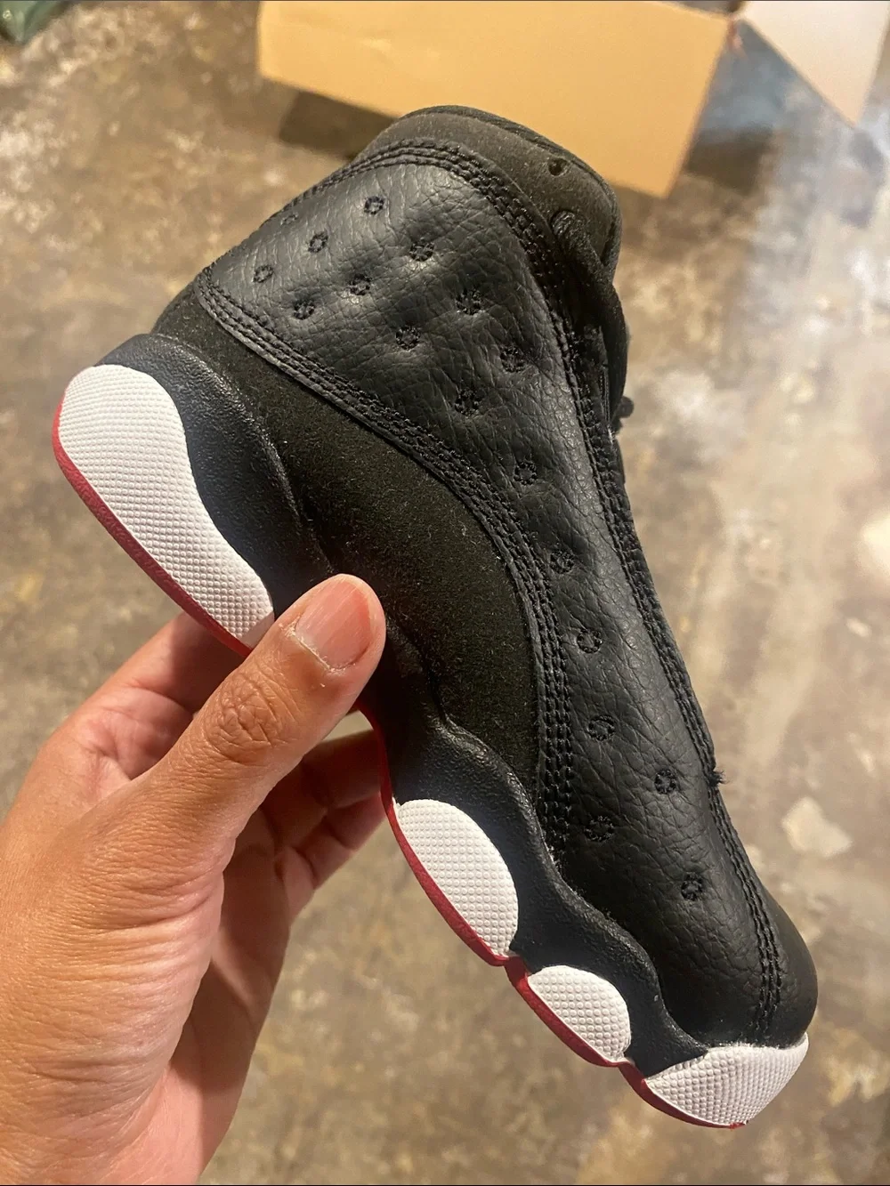 Jordan Kids Black/Red/White Retro 13 Sneakers
